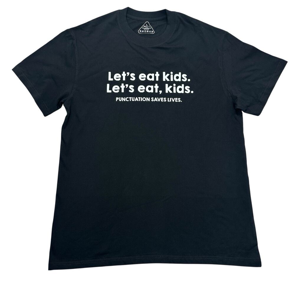 Grammar Teacher T Shirt Sz L Statement Lets Eat Kids Punctuation saves lives